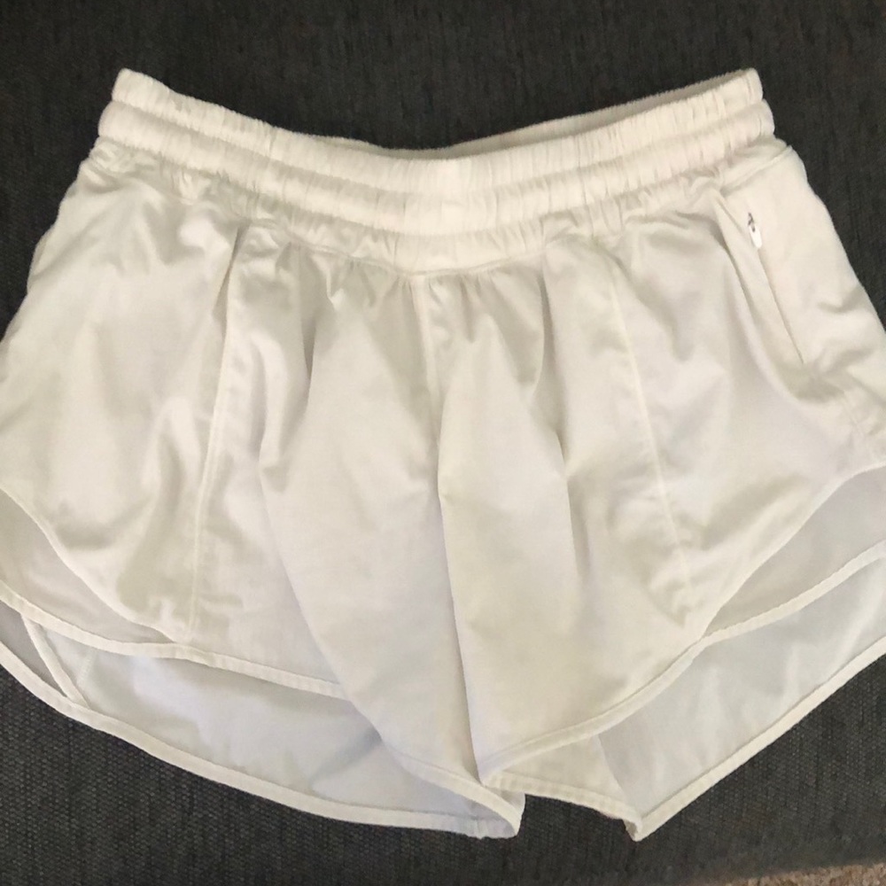 White Lululemon Hotty Hot shorts